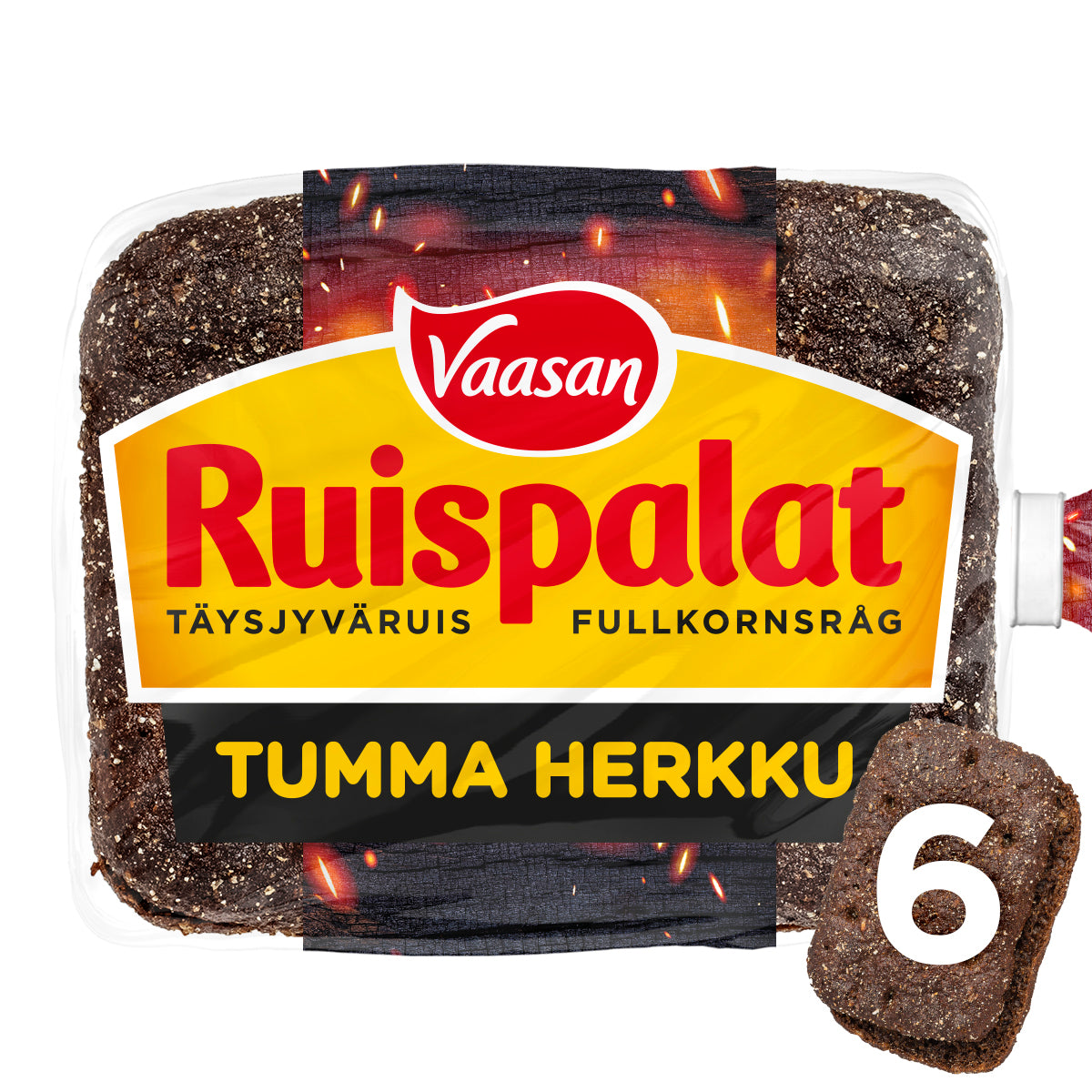 Vaasan Ruispalat Tumma Herkku 300g 6 pcs Rye bread
