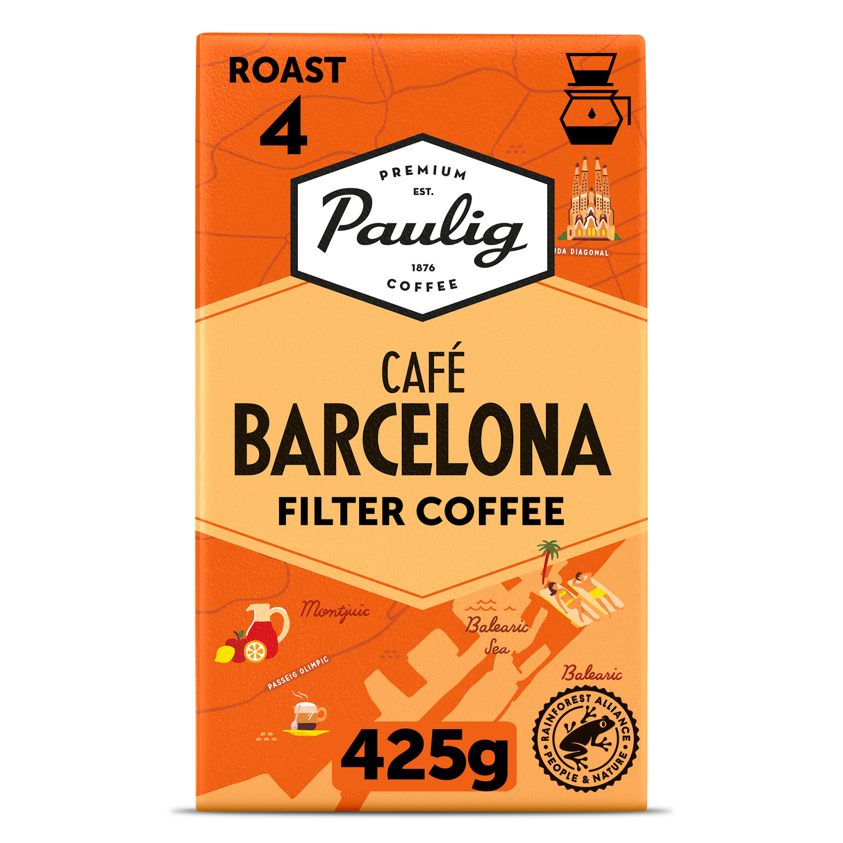 Paulig Café Barcelona kaffe filtermalning 425g