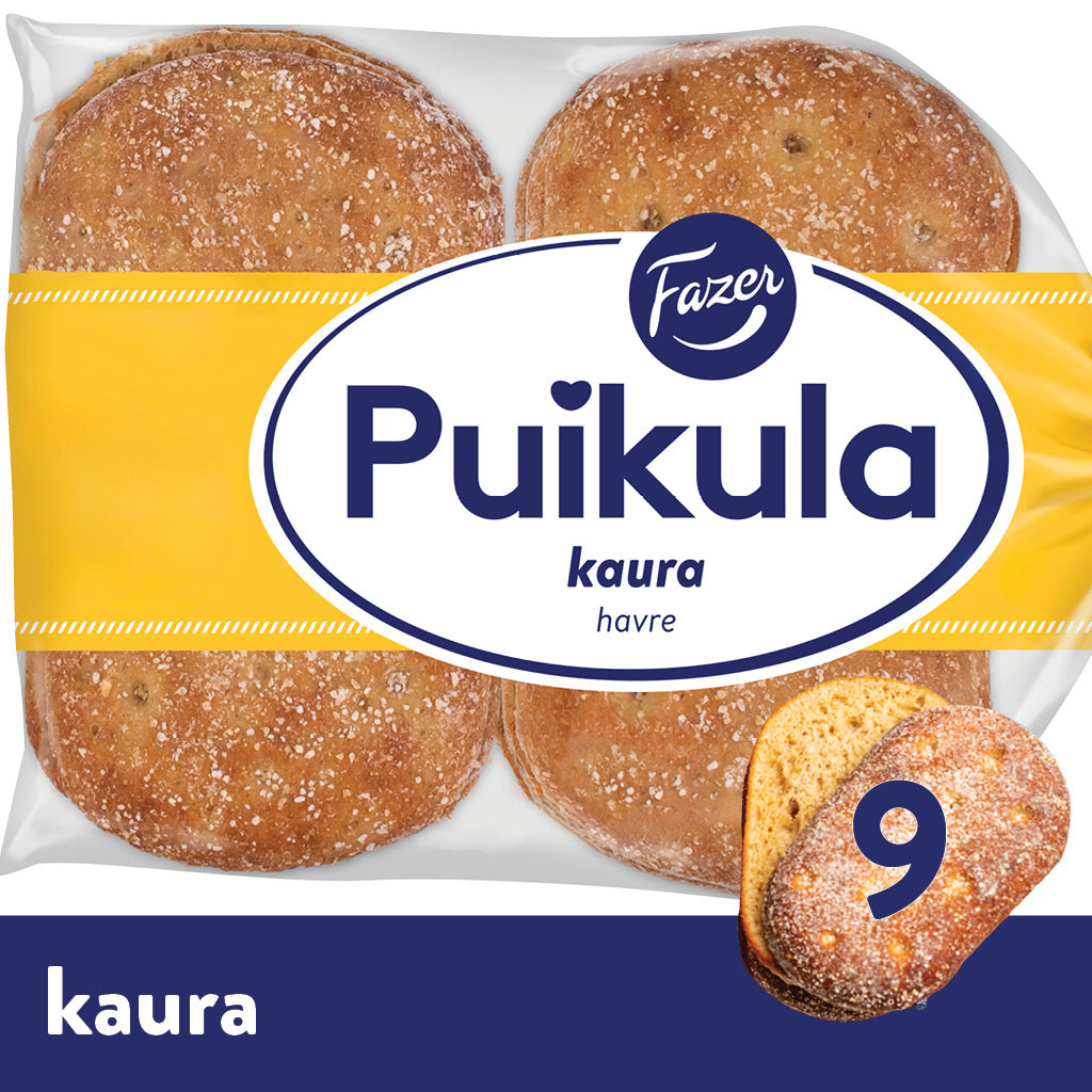 Fazer Puikula Kaura 9kpl 550g, kauraleipä