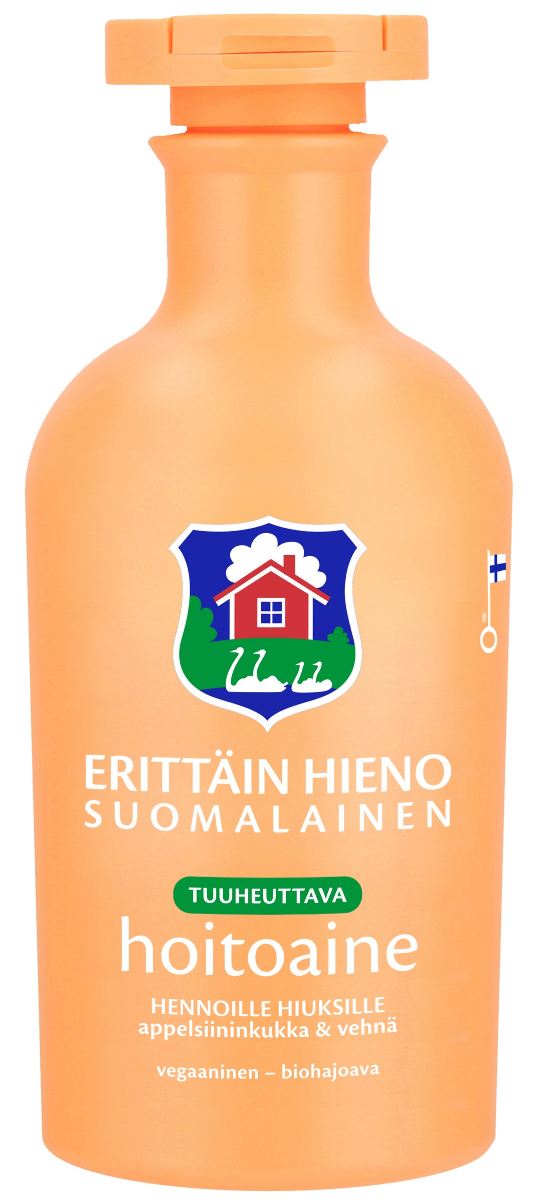 Erittäin Hieno Suomalainen tuuheuttava hoitoaine Appelsiininkukka & Vehnä 300ml