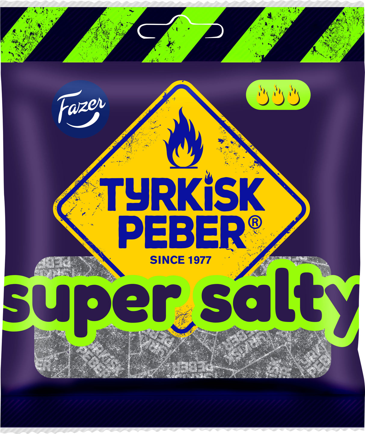 Fazer Tyrkisk Peber Super Salty salmiakkipussi 80g