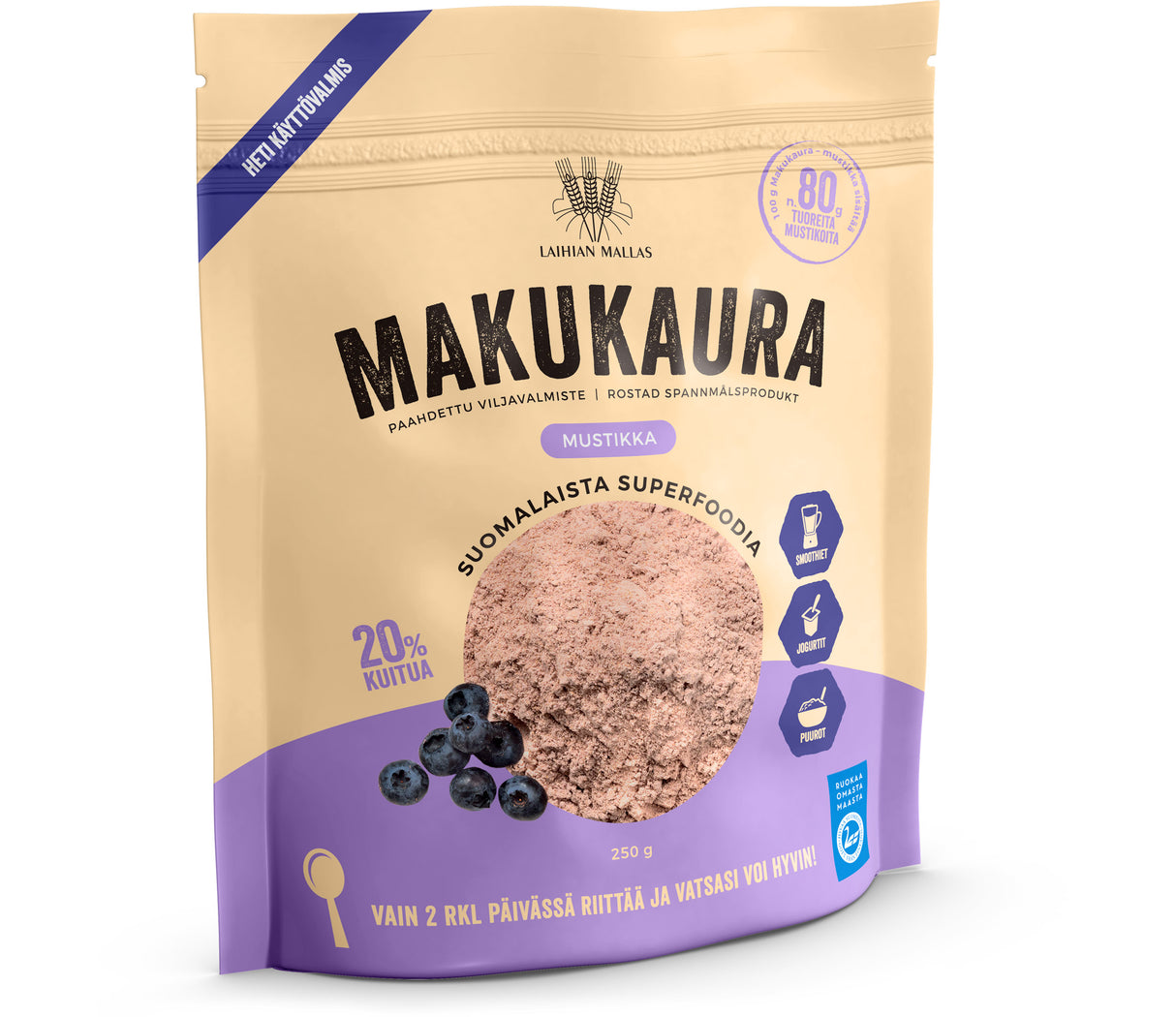 Laihian Makukaura mustikka 250 g