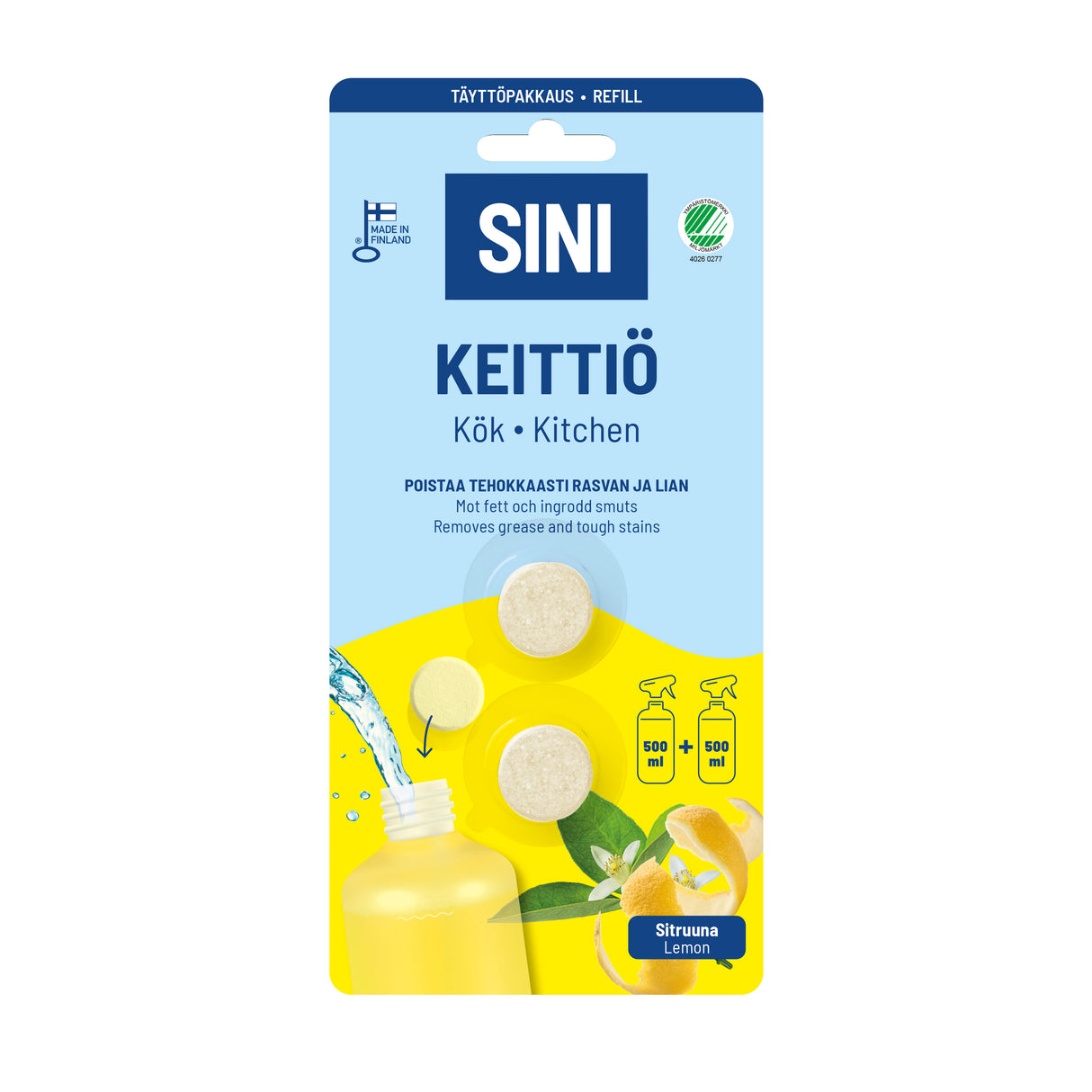 SINI keittiöpuhdistusaine täyttöpakkaus - 2 tablettia