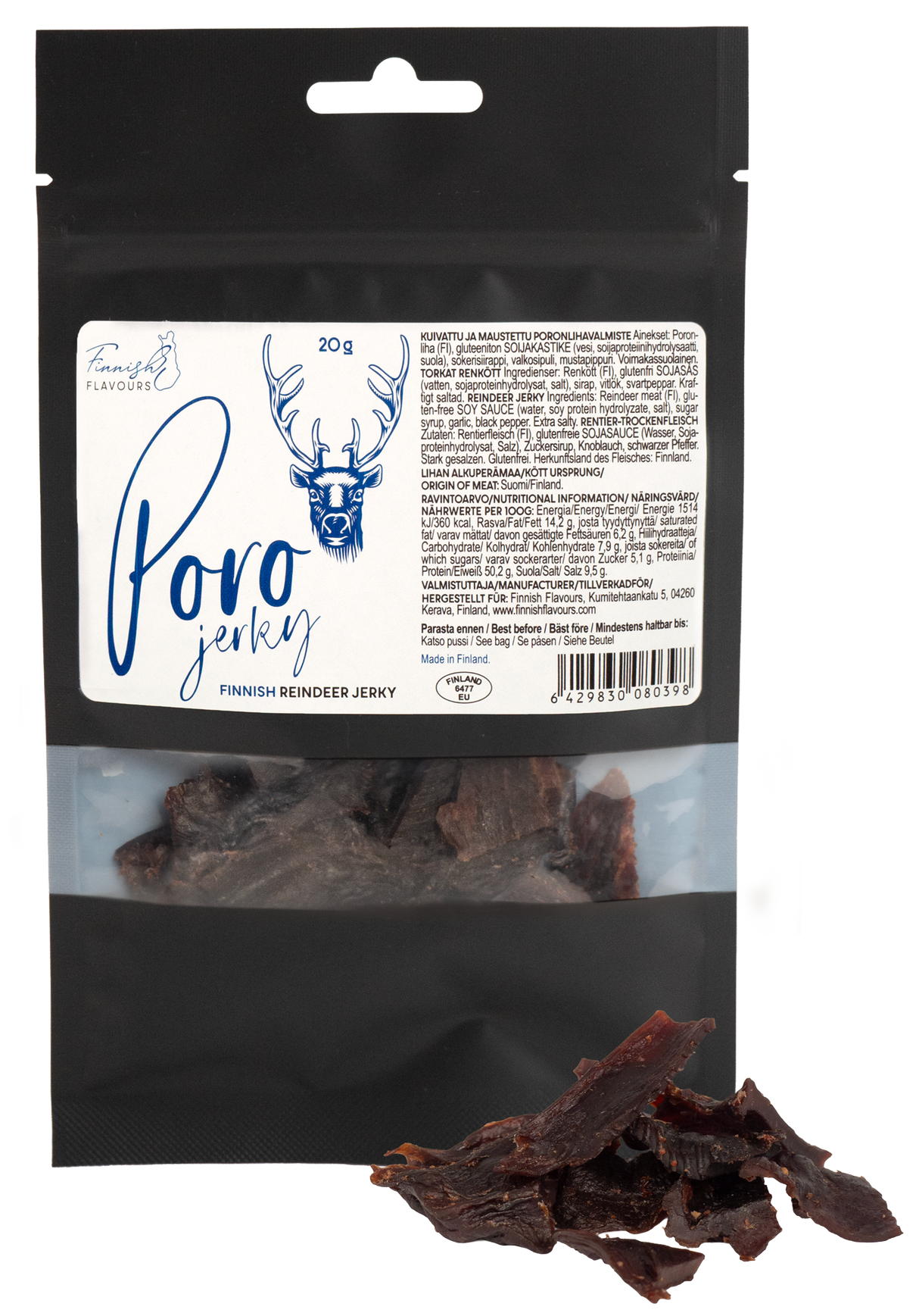 Finnish Flavours Reindeer Jerky 20g