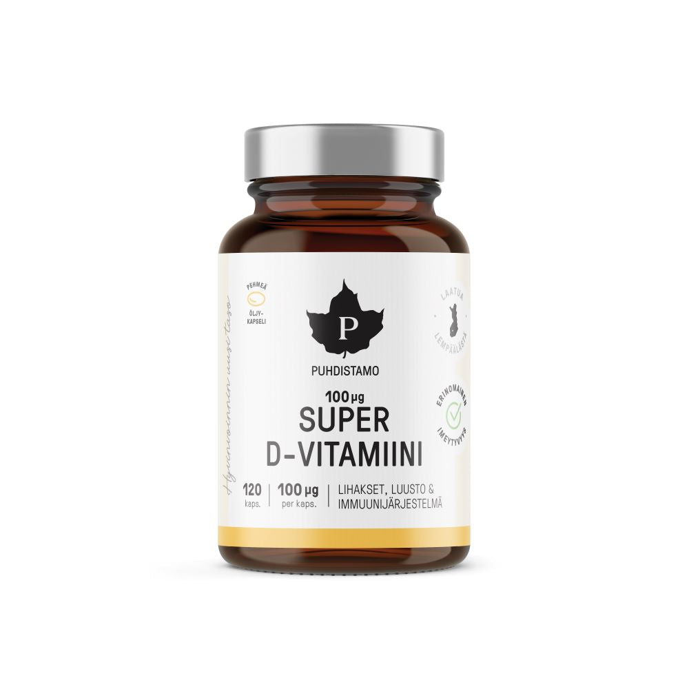 Puhdistamo Super D-vitamiini 100 µg 120 kapselia