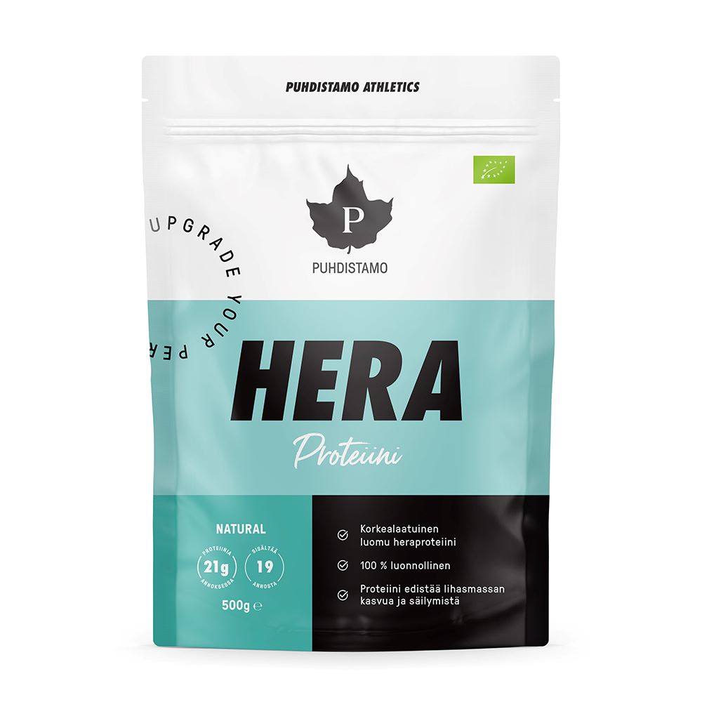 Puhdistamo Athletics Luomu Heraproteiini Natural 500 g