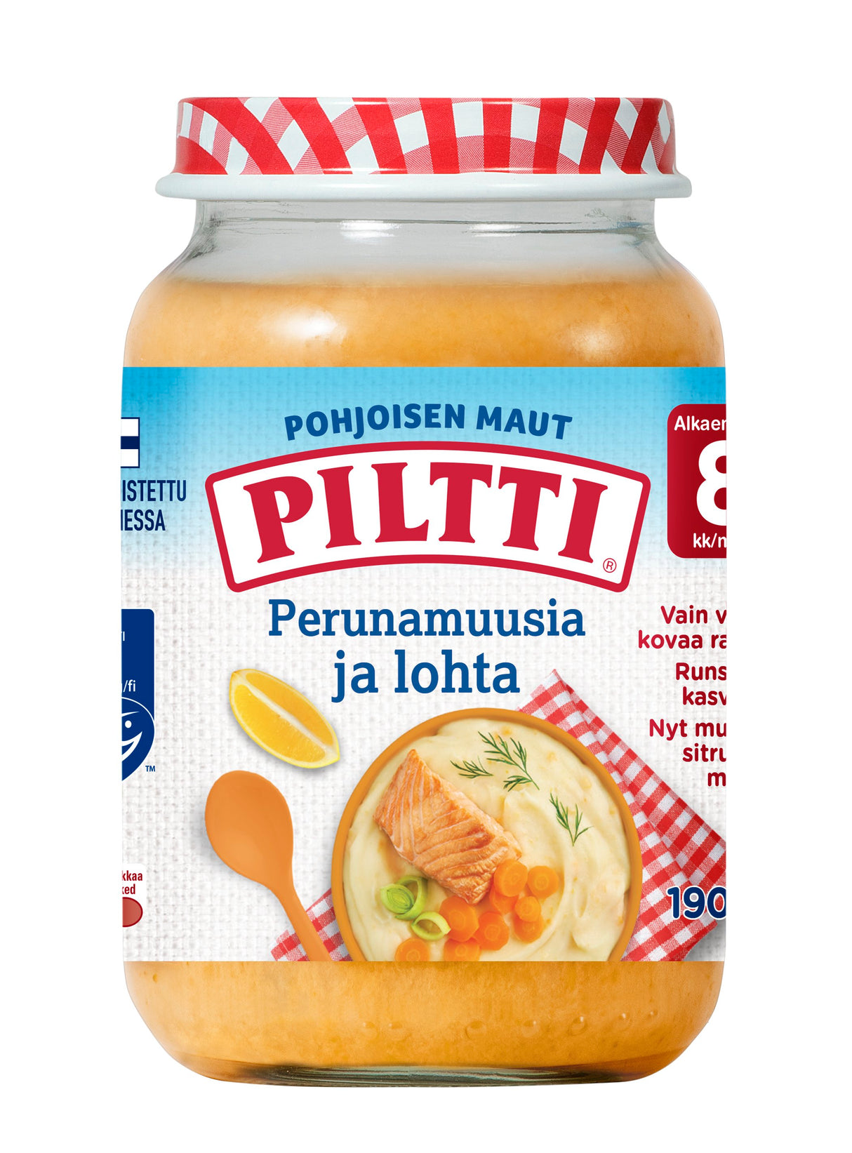 12 x Piltti Pohjoisen maut 190g Perunamuusia ja lohta lastenateria 8kk