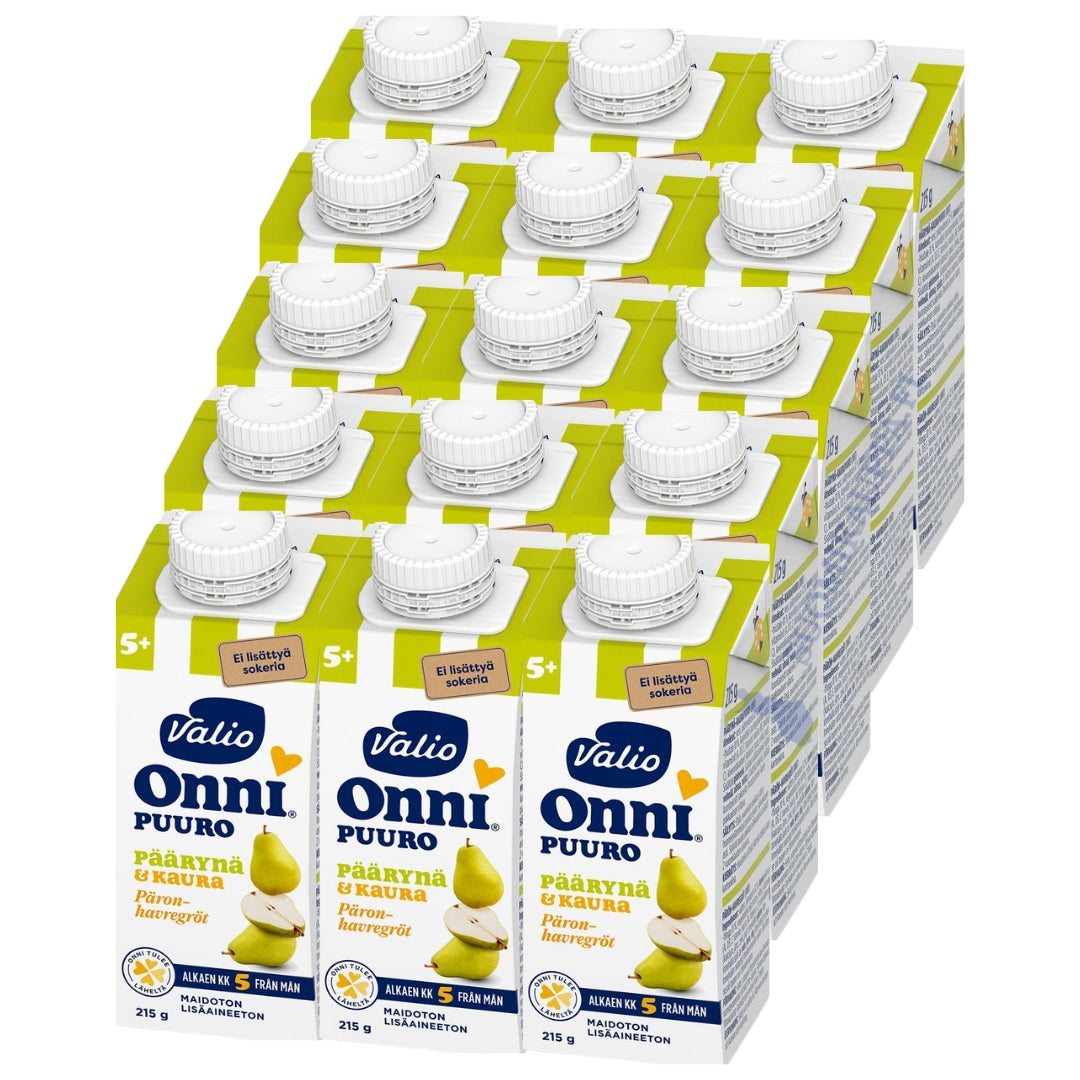 15 x Valio Onni päärynä-kaurapuuro 215 g 5 kk UHT