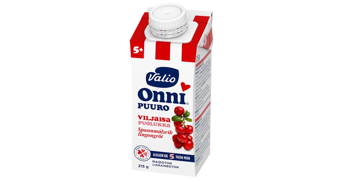15 x Valio Onni® viljaisa puolukkapuuro 215 g UHT (alk 5 kk)