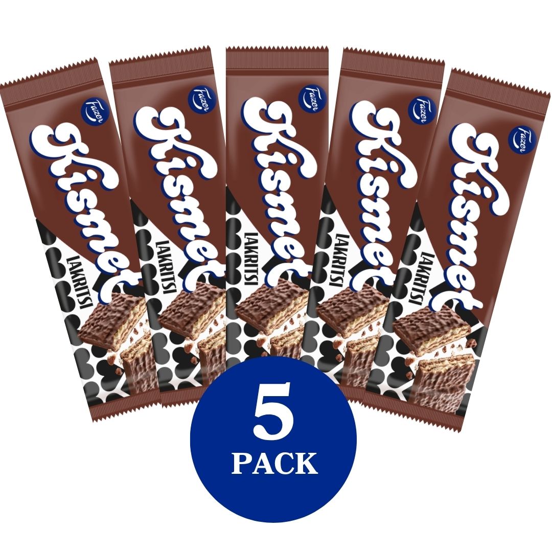 Fazer Kismet Lakritsi vohvelipatukka 41g 5-PACK