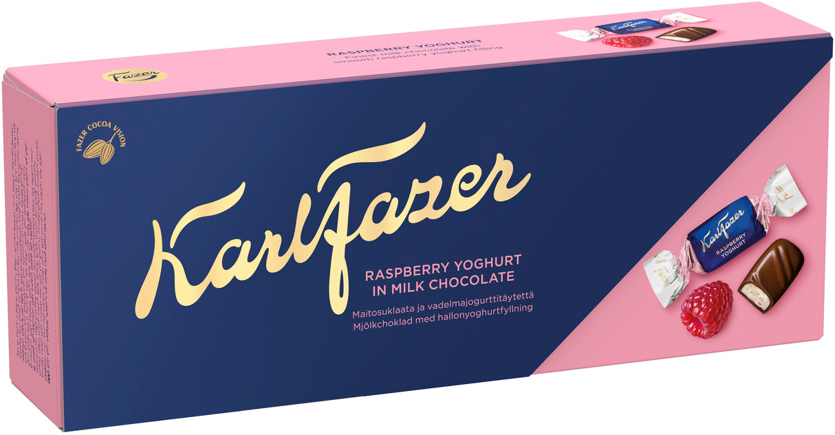 Karl Fazer vadelmajogurtti suklaakonvehteja 250g