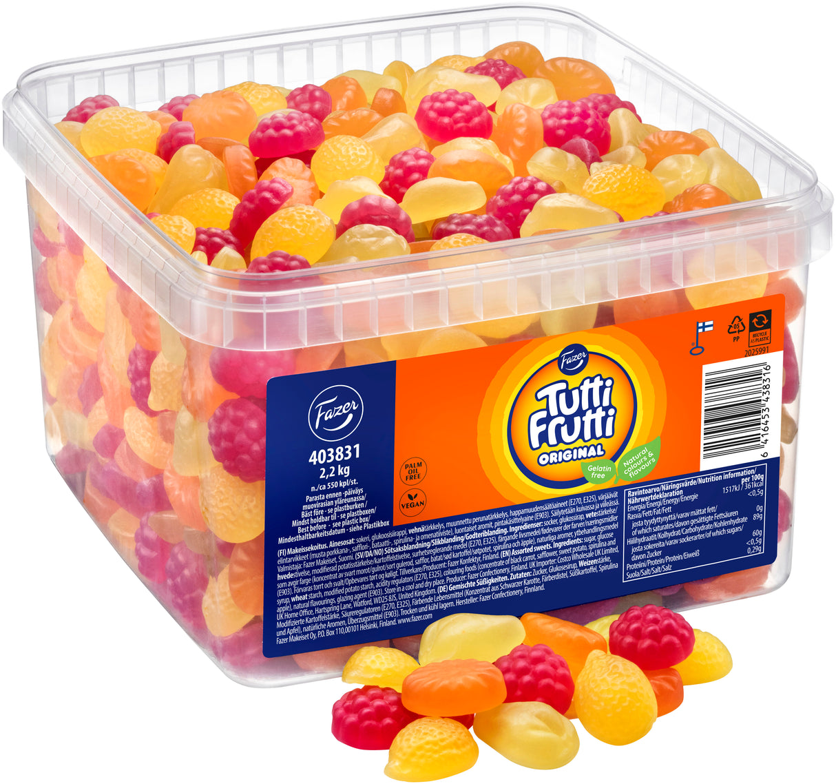 Fazer Tutti Frutti Original hedelmä irtokarkki 2,2kg