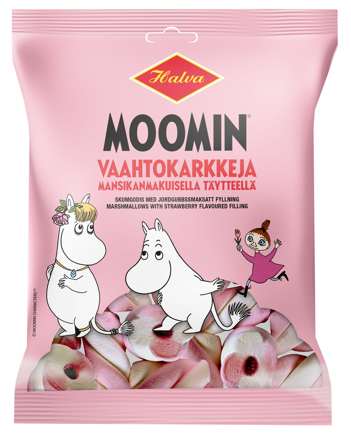 Halva Moomin Marshmallows mit erdbeerigem Füllung 60 g