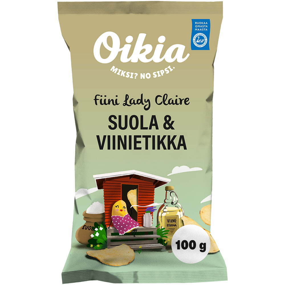 Oikia Fiini Lady Claire salt-vinegar potato chips 100g