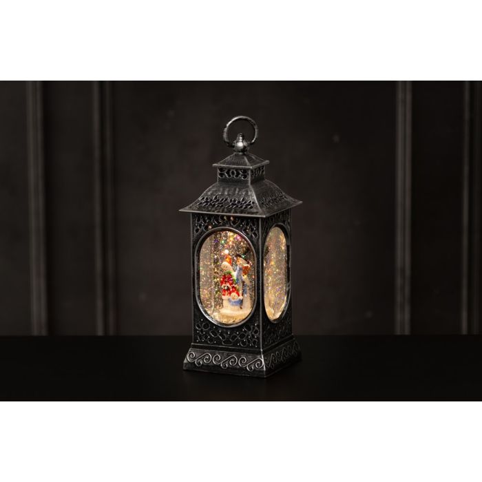 Finnlumor LED-Koristevalo Lumisadelyhty joulupukki ja lumiukko 28 cm
