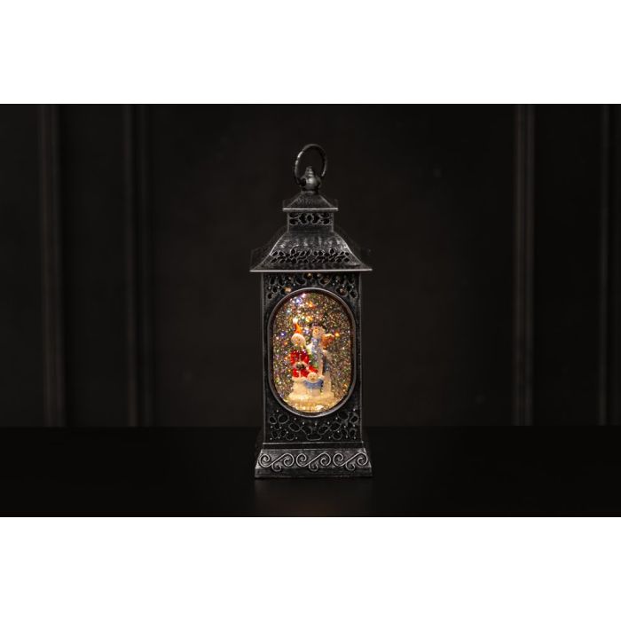 Finnlumor LED-Koristevalo Lumisadelyhty joulupukki ja lumiukko 28 cm
