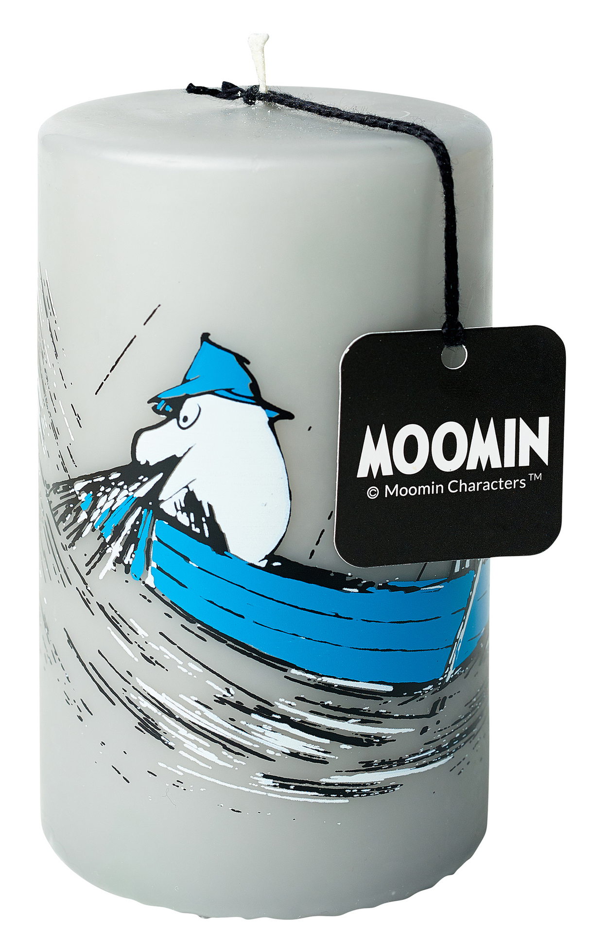 Mumin bordsljus silkscreentryckt Kalassa grå 7cmx12cm 1 st 55 h
