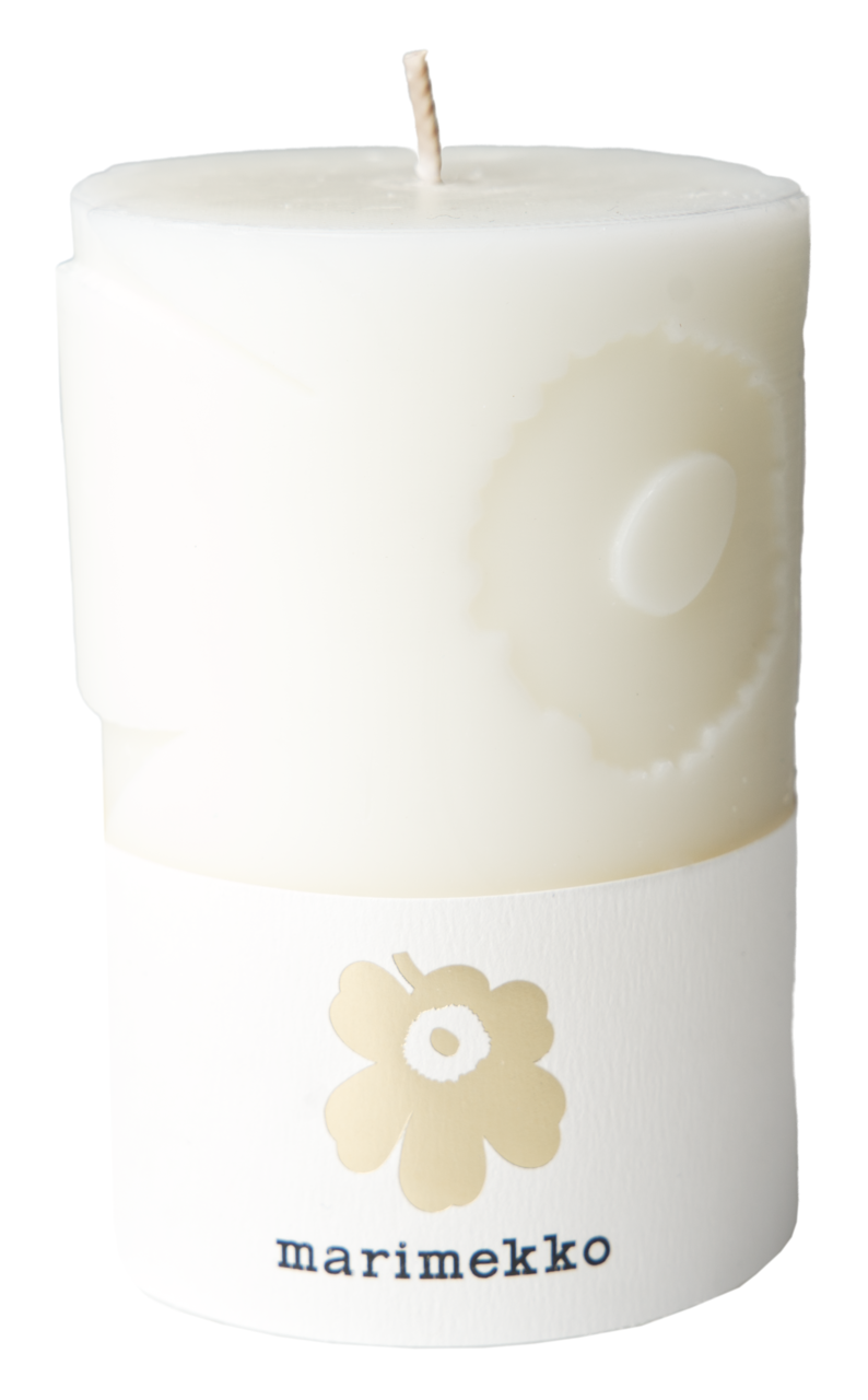 Marimekko Unikko luonnonvalkoinen pöytäkynttilä 1kpl/6,5x10cm