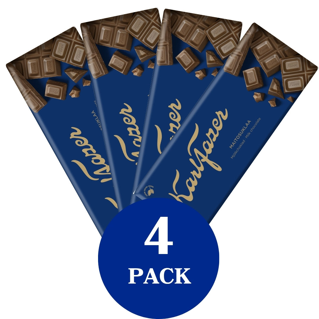 Karl Fazer mjölkchokladkaka 180g 4-PACK