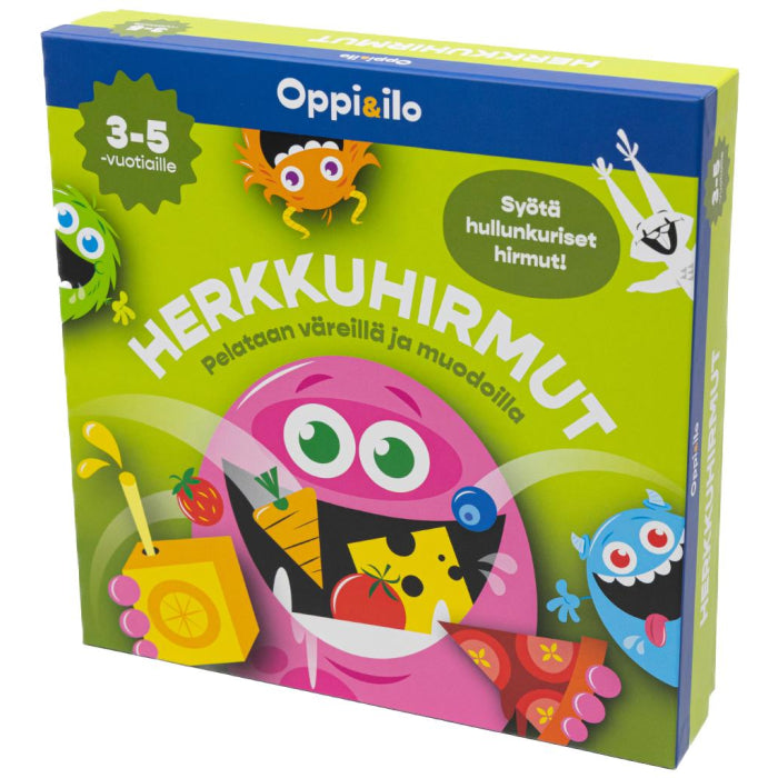 Oppi&ilo - Herkkuhirmut -lastenpeli 3-5 v